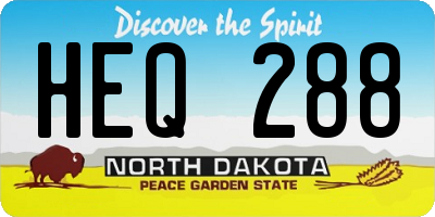 ND license plate HEQ288