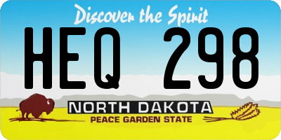 ND license plate HEQ298