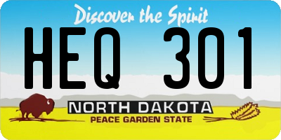 ND license plate HEQ301