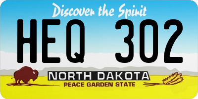 ND license plate HEQ302