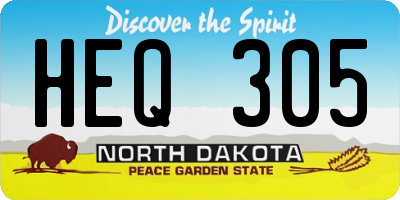 ND license plate HEQ305