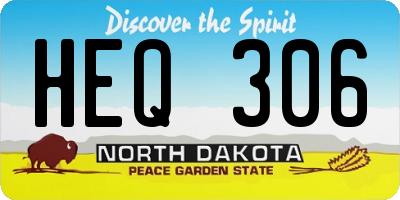 ND license plate HEQ306