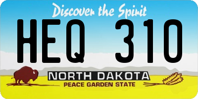 ND license plate HEQ310