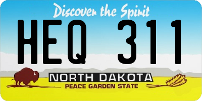 ND license plate HEQ311