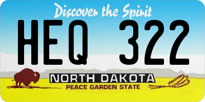 ND license plate HEQ322