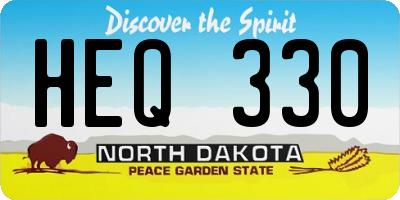 ND license plate HEQ330