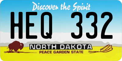 ND license plate HEQ332