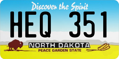 ND license plate HEQ351