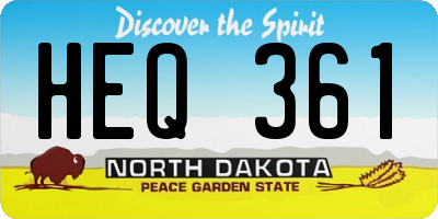 ND license plate HEQ361