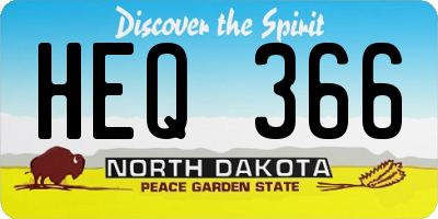 ND license plate HEQ366
