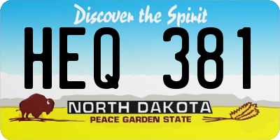 ND license plate HEQ381