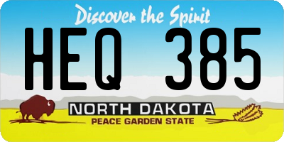 ND license plate HEQ385