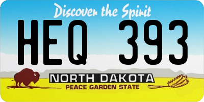 ND license plate HEQ393
