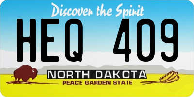 ND license plate HEQ409
