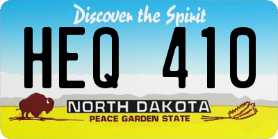 ND license plate HEQ410