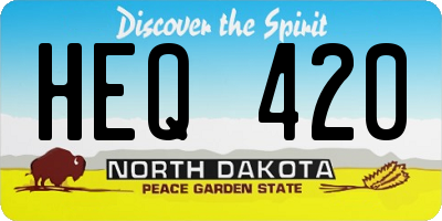 ND license plate HEQ420