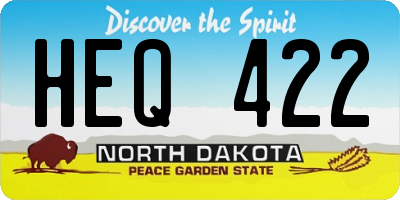 ND license plate HEQ422