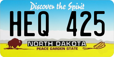 ND license plate HEQ425