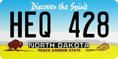 ND license plate HEQ428