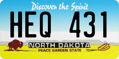 ND license plate HEQ431