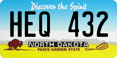 ND license plate HEQ432