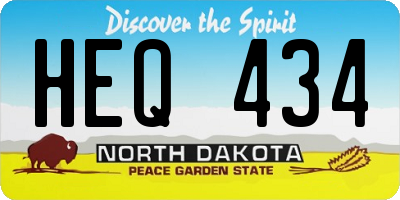 ND license plate HEQ434