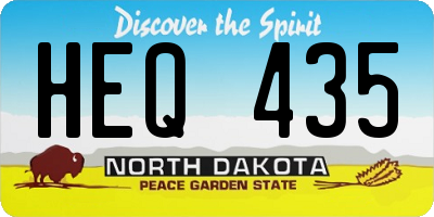 ND license plate HEQ435