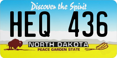 ND license plate HEQ436