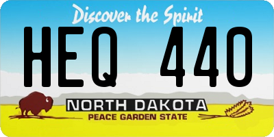 ND license plate HEQ440