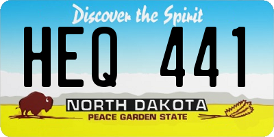 ND license plate HEQ441