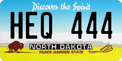 ND license plate HEQ444