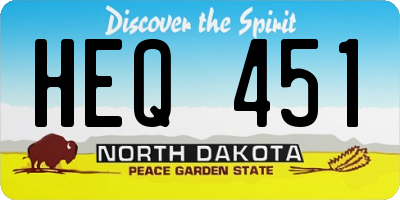ND license plate HEQ451