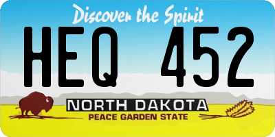 ND license plate HEQ452