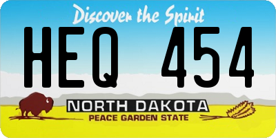 ND license plate HEQ454