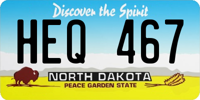 ND license plate HEQ467