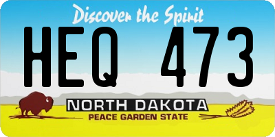 ND license plate HEQ473
