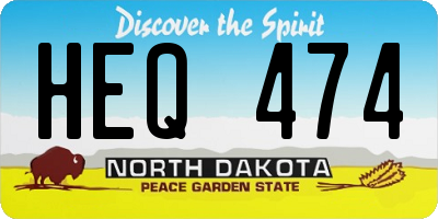 ND license plate HEQ474