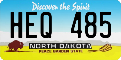 ND license plate HEQ485