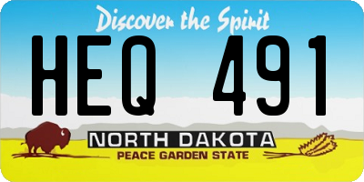 ND license plate HEQ491