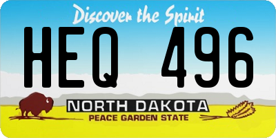 ND license plate HEQ496