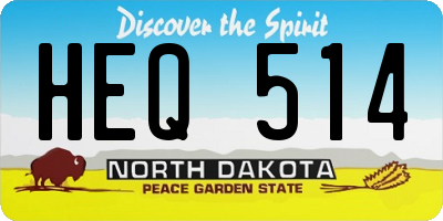 ND license plate HEQ514