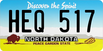 ND license plate HEQ517