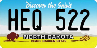ND license plate HEQ522