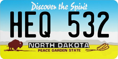 ND license plate HEQ532