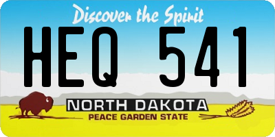 ND license plate HEQ541