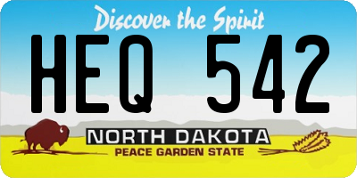 ND license plate HEQ542