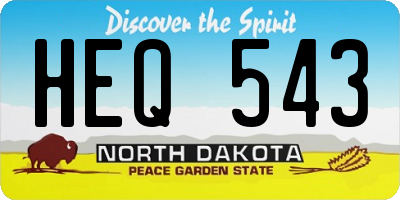 ND license plate HEQ543