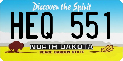 ND license plate HEQ551