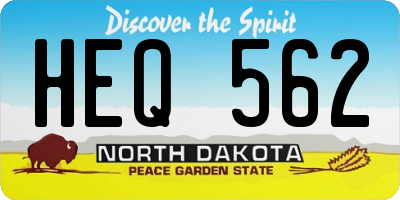 ND license plate HEQ562