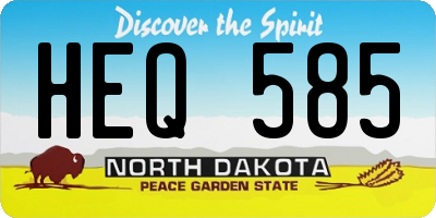 ND license plate HEQ585
